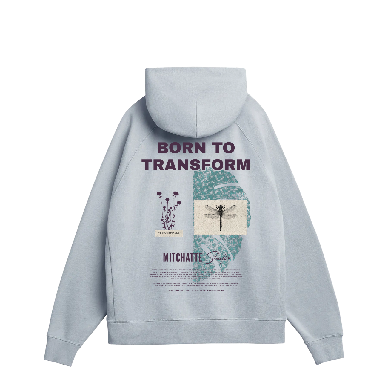 "Dragonfly, Leaf & Flower" Hoodie