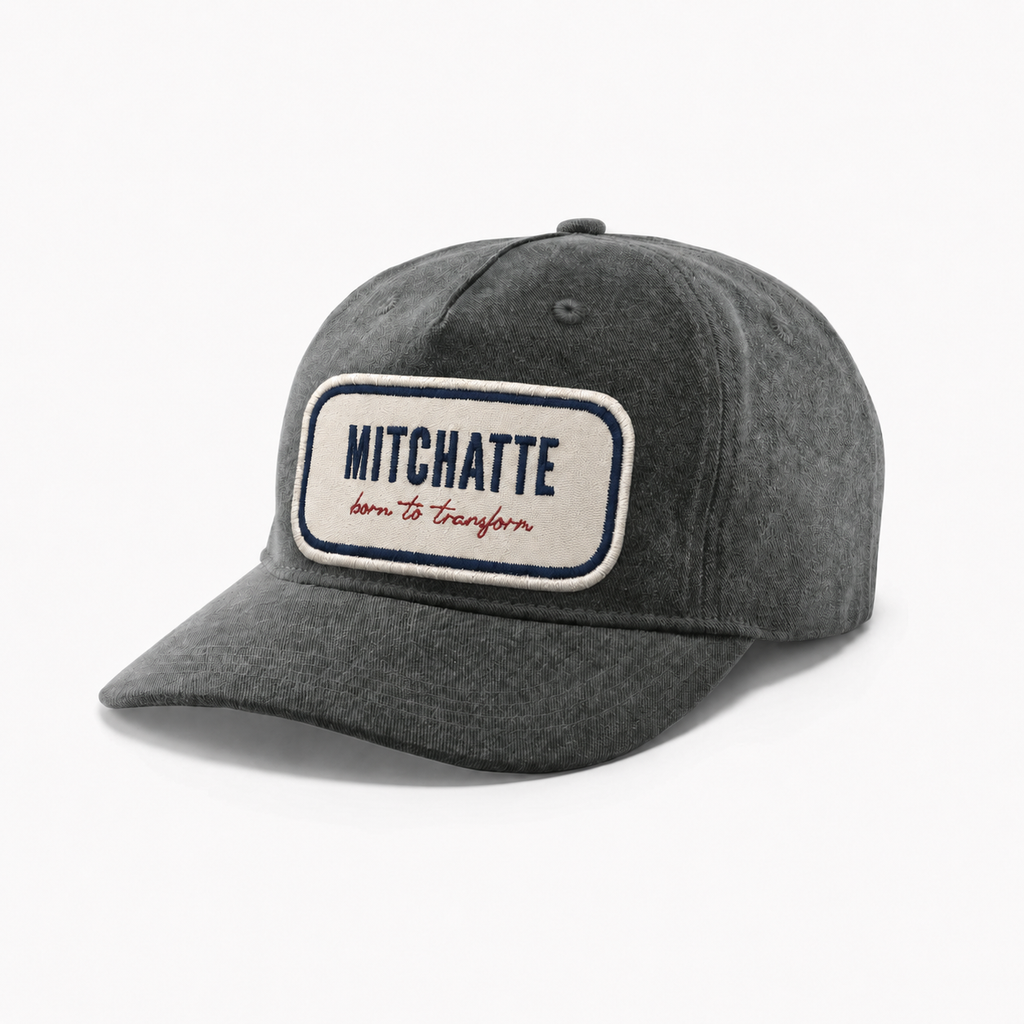 Washed Grey 5-Panel Cap