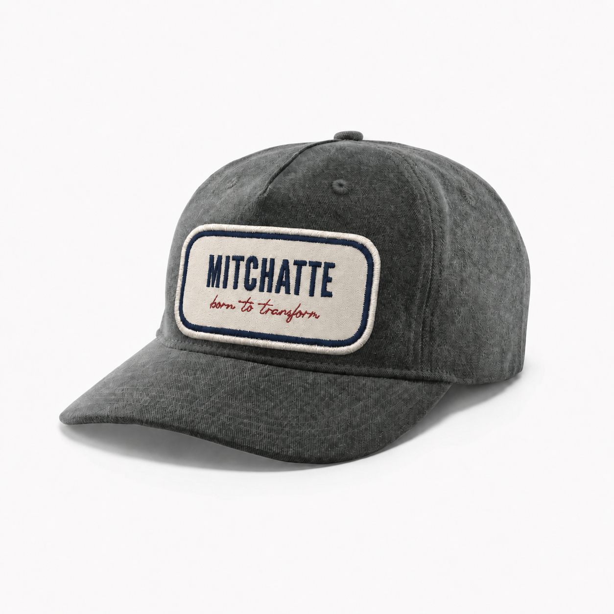 Washed Grey 5-Panel Cap